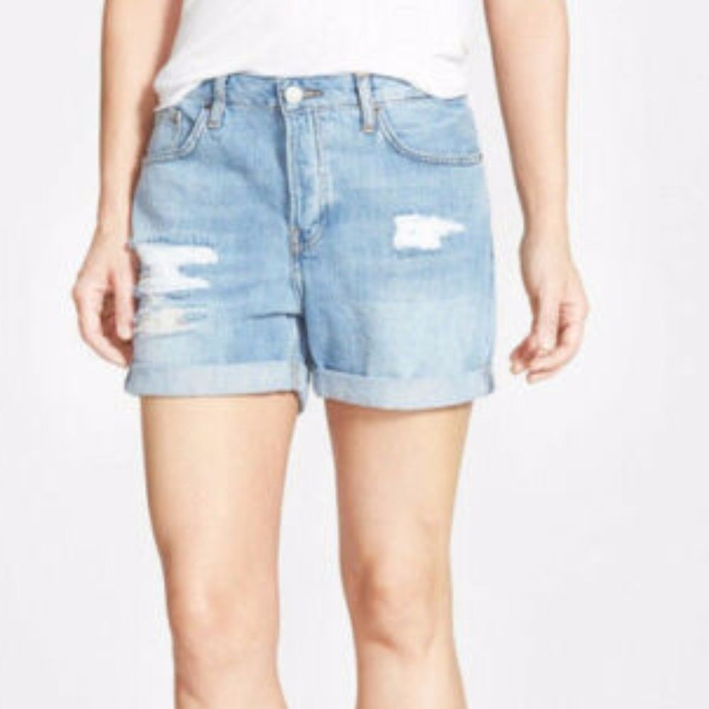 TOPSHOP MOTO HAYDEN DISTRESED FESTIVAL OVERSIZED BOHO JEAN SHORTS SIZE: 8 NWT